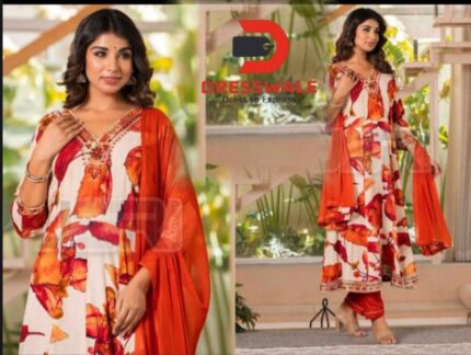 Printed Frocksuit kurti set